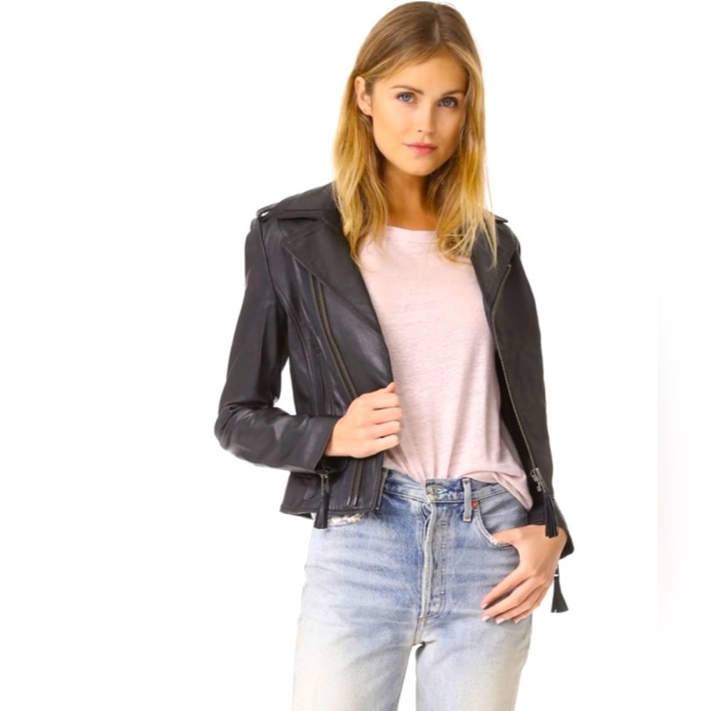 Joie Ailey Black Leather Moto Jacket